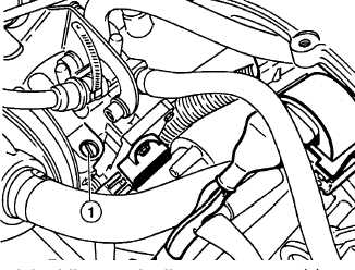 Рис.6.10 Винт регулирования оборотов холостого хода (1) на системе впрыска Bosch Motronic МРЗ L.